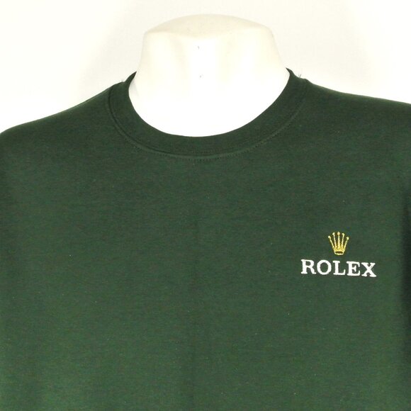 ROLEX Jewelry Store Employee Uniform Green Sweatshirt Gold Crown NEW Size Large - Picture 2 of 7